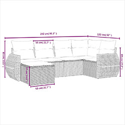 Avis Maison Chic Ensemble Tables et chaises d'extérieur 6pcs avec coussins,Salon de jardin noir résine tressée -GKD349218