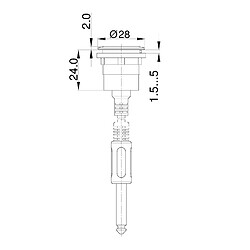 Schlegel 23.001.535 Fiche Fiche femelle avec à l'avant, 1 x jack 6,3 mm prise jack 6,3 mm 3 broches et arrière, 1 x Câble Longueur 200 cm Avec prise jack 6,3 mm, argent pas cher