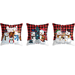 P124 3PCS 45 * 45cm Christmas Snowman Motif Modèle d'oreiller Échaud Etui de vacances Maison de vacances Décoration Taie d'oreiller Sofa Coussin Coussin Coussin