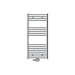 LuxeBath Radiateur de salle de bain Sahara 600x1200 mm, chrome, droit avec raccord central incl. garniture de raccordement avec thermostat