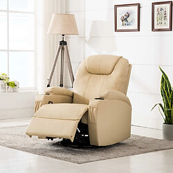 Maison Chic Fauteuil Relax pour salon | Fauteuil à bascule de massage Crème Similicuir -GKD37534