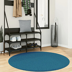 vidaXL Tapis OVIEDO à poils courts turquoise Ø 120 cm