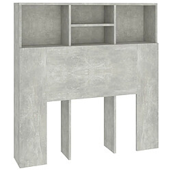 vidaXL Armoire de tête de lit Gris béton 100x19x103,5 cm