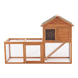 Acheter Helloshop26 Clapier cage à deux niveaux 110 x 160 x 61 cm sapin naturel 03_0006807