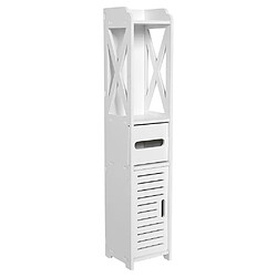 Wewoo Armoire de toilette de salle de bains Support de rangement pour étagères en placard de bois blanc petit