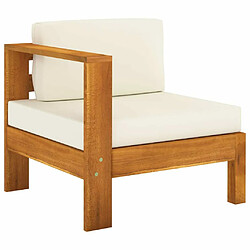 Avis Maison Chic Salon de jardin 6 pcs + coussins - Mobilier/Meubles de jardin - Table et chaises d'extérieur blanc crème Bois d'acacia -MN26731