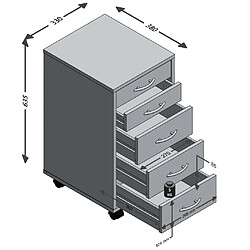 Acheter FMD Armoire mobile avec 5 tiroirs Chêne