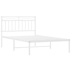 Acheter Maison Chic Lit adulte - Cadre de lit métal avec tête de lit pour chambre blanc 100x200 cm -MN70725