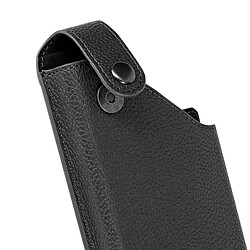 Avizar Étui ceinture pour Smartphone 6.1'' avec Mousqueton Éco cuir grainé Noir