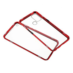 Coque en cadre métallique plein cadre magnétique double face rouge pour votre Oppo A53(2020)