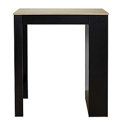 Toilinux Table de bar mange debout Cheers avec 4 niches de rangement en MDF - Noir et Marron pas cher