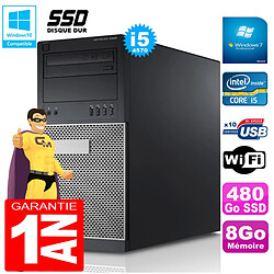 PC Tour DELL 9020 Core I5-4570 Ram 8Go Disque 480 Go SSD Graveur DVD Wifi W7 - Occasion