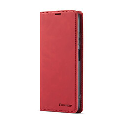 Etui en PU toucher soyeux rouge pour votre Huawei P40 lite/Nova 7i/Nova 6 SE