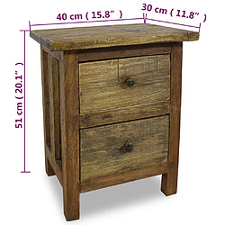 vidaXL Table de chevet bois massif d'acajou 40x30x51 cm pas cher