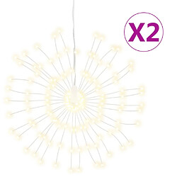 vidaXL Étoile rayonnante de Noël 140 LED 2 pcs blanc chaud 17 cm