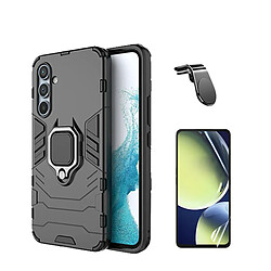 Kit de verre trempé de ClearGlass + 3x1 Défenseur militaire + SuppOrt Magnétique L Voiture de conduite sécuritaire Phonecare pour Samsung Galaxy S23 FE - le noir