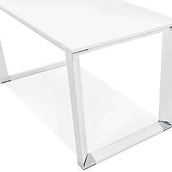 Acheter Mes Bureau design 140x70x74 cm plateau blanc et métal blanc - WARNY