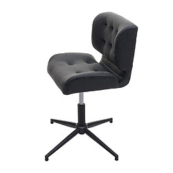 Decoshop26 Fauteuil chaise de bureau salle à mager pivotante hauteur réglable synthétique gris foncé pied métal noir 04_0001862