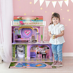 Olivia'S Little World Maison de poupée en bois enfant 3 étages avec 16 accessoires mobilier multicolore Dreamland Olivia’s Little World TD-13616A