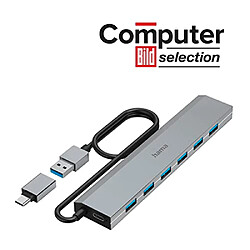 Avis Hub USB 3.0 Hama 7 ports avec fiche mâle USB-C gris