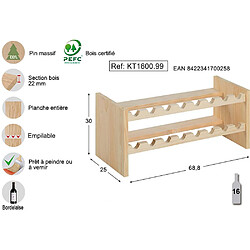 Avis Astigarraga Casier à bouteilles empilable en pin Katea.