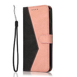 Etui en PU + TPU bicolore avec support noir/rose pour votre Apple iPhone 13 Pro Max 6.7 pouces