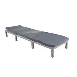 Mendler Chaise longue HWC-A51, en polyrotin, transat de jardin ~ Basic gris, matelas gris foncé