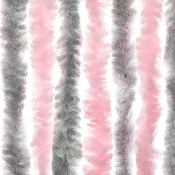 Acheter vidaXL Rideau anti-mouches gris argenté et rose 100x200 cm chenille