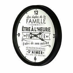 Avis Mes Horloge ronde 50 cm en plastique noir et blanc