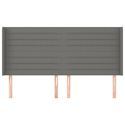 Avis Maison Chic Tête de lit scandinave avec oreilles,meuble de chambre Gris foncé 163x16x118/128 cm Tissu -MN38548