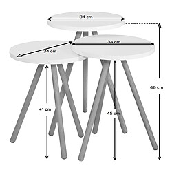 Helloshop26 Set de 3 tables d'appoint rondes trépied effet bois 03_0008384