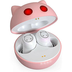 Avis Chrono Écouteurs sans fil écouteurs bluetooth dans les oreilles écouteurs enfants, écouteurs sans fil avec contrôle tactile kitty chat écouteurs pour filles( Rose)