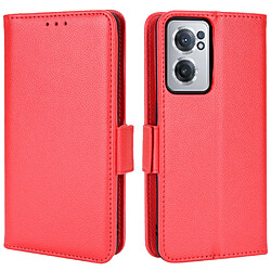 Etui en PU texture litchi, rouge pour votre OnePlus Nord CE 2 5G