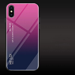 Wewoo Coque Housse en verre dégradé pour iPhone X Magenta