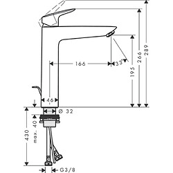 Mitigeur de lavabo HANSGROHE Logis avec tirette et vidage synthétique chromé - 71090000