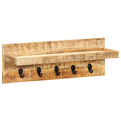 vidaXL Porte-manteau mural 60x15x20 cm Bois de manguier brut solide