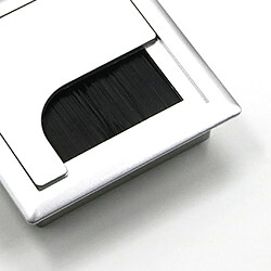 Rectangle En Aluminium 8 * 8cm De Trou De Fil De Câble De Table De Table D'œillet D'ordinateur De Bureau pas cher