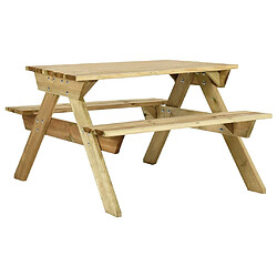 vidaXL Table de pique-nique et bancs 110x123x73cm Bois de pin imprégné