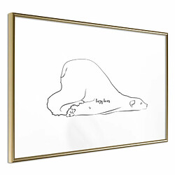 Paris Prix Affiche Murale Encadrée Resting Polar Bear 30 x 20 cm Or