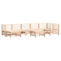 Avis Maison Chic Salon de jardin 8 pcs + coussins - Mobilier/Meubles de jardin - Table et chaises d'extérieur bois massif -MN63556