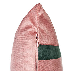 Beliani Lot de 2 coussins CRODYLINE Velours 35 x 60 cm À rayure Rose pas cher