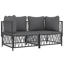 Avis Maison Chic Salon de jardin 2 pcs avec coussins - Table et chaises d'extérieur - Mobilier/Meubles de jardin Moderne anthracite acier -MN34195