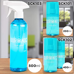 Duronic SCK103 kit de Nettoyage pour écrans 500 ML | LED, LCD, TFT, Plasma, OLED | Solution pour écran Smartphone, Tablette, Ordinateur, télévision | Lingette en Microfibres et Brosse