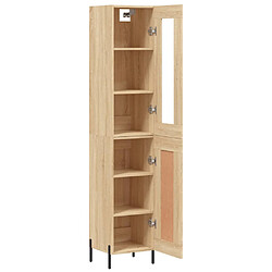 Avis vidaXL Buffet haut Chêne sonoma 34,5x34x180 cm Bois d'ingénierie