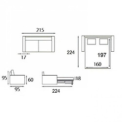 Acheter Inside 75 Canapé lit 3-4 places MASTER convertible EXPRESS 160 cm polyuréthane Blanc MATELAS 18 CM INCLUS