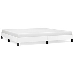 Maison Chic Lit adulte - Lit simple Cadre de lit,Structure du lit Contemporain Blanc 200x200 cm Similicuir -MN16177