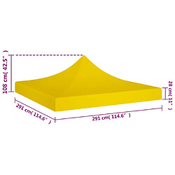 Acheter vidaXL Toit de tente de réception 3x3 m Jaune 270 g/m²