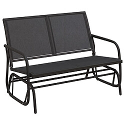 vidaXL Banc oscillant de jardin noir 120,5x76x86,5 cm textilène/acier