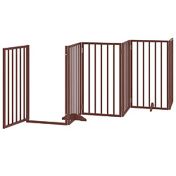 Avis vidaXL Barrière pour chien porte pliable 12 panneaux bois de peuplier