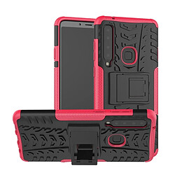 Wewoo Coque Pneu Texture TPU + PC antichoc pour Galaxy A9 (2018), avec support (rose)